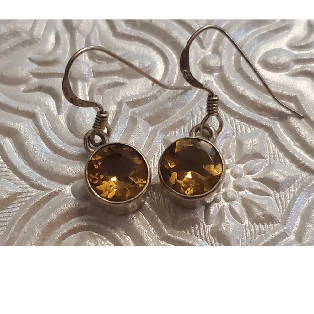 Just in- citrin sterling silver earrings